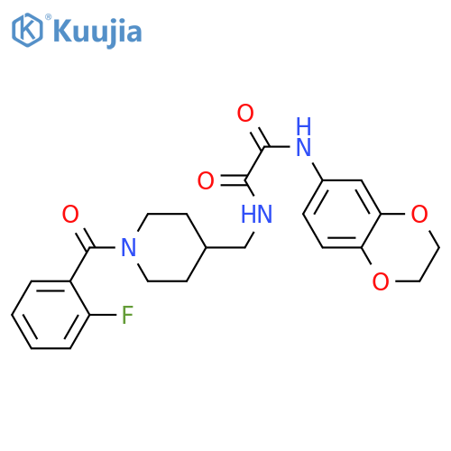N'-(2,3-dihydro-1,4-benzodioxin-6-yl)-N-{[1-(2-fluorobenzoyl)piperidin-4-yl]methyl}ethanediamide structure
