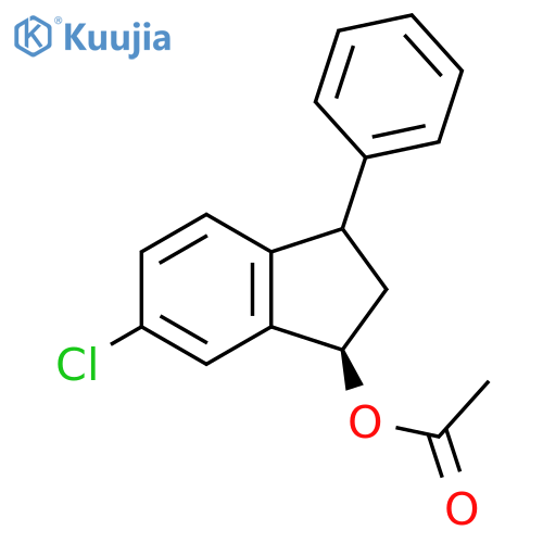 (1R)-6-chloro-3-phenyl-2,3-dihydro-1H-inden-1-yl acetate structure