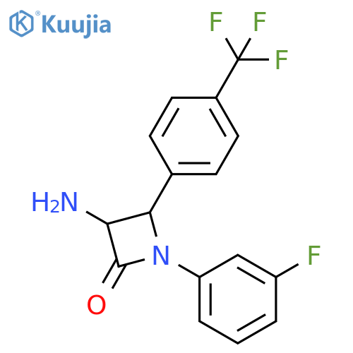 3-Amino-1-(3-fluoro-phenyl)-4-(4-trifluoromethyl-phenyl)-azetidin-2-one structure