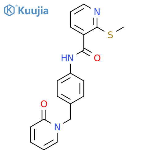 2-(methylsulfanyl)-N-{4-[(2-oxo-1,2-dihydropyridin-1-yl)methyl]phenyl}pyridine-3-carboxamide structure