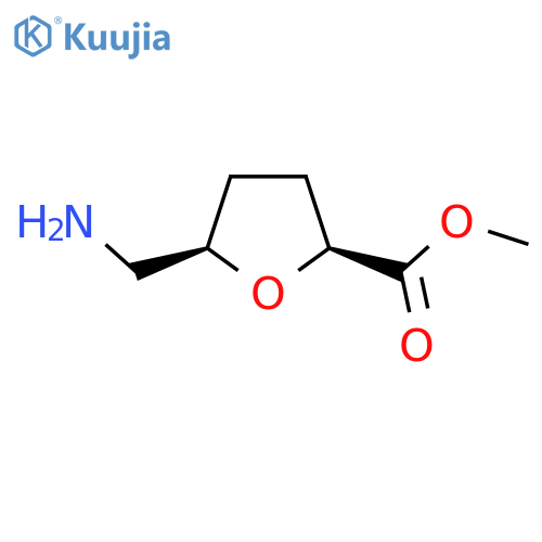 rac-methyl (2R,5S)-5-(aminomethyl)oxolane-2-carboxylate structure