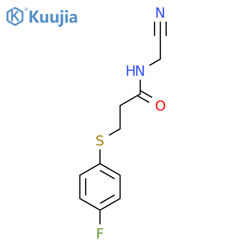 N-(cyanomethyl)-3-(4-fluorophenyl)sulfanylpropanamide structure