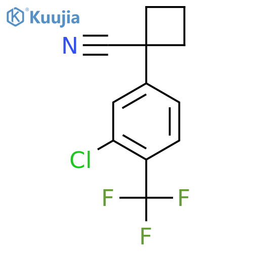 1-3-chloro-4-(trifluoromethyl)phenylcyclobutane-1-carbonitrile structure