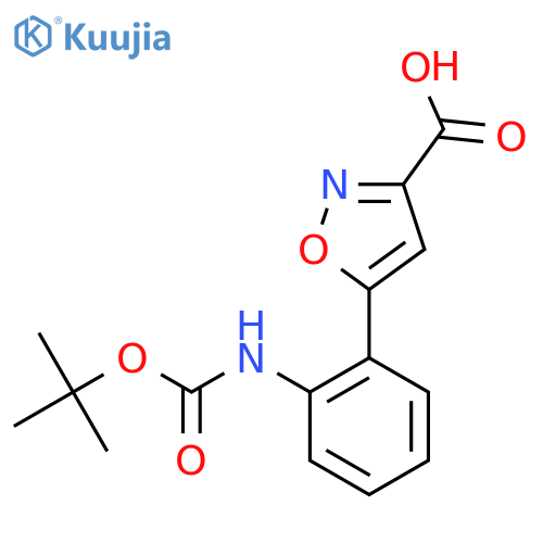 5-(2-{(tert-butoxy)carbonylamino}phenyl)-1,2-oxazole-3-carboxylic acid structure