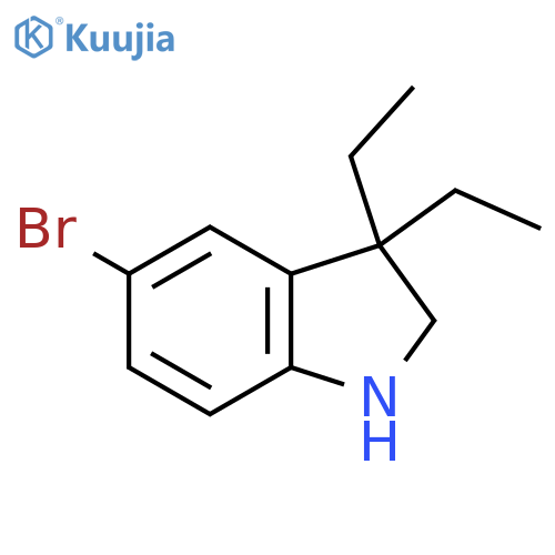 5-bromo-3,3-diethyl-2,3-dihydro-1H-indole structure