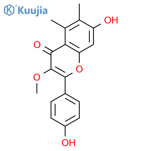 4H-1-Benzopyran-4-one,7-hydroxy-2-(4-hydroxyphenyl)-3-methoxy-5,6-dimethyl- structure