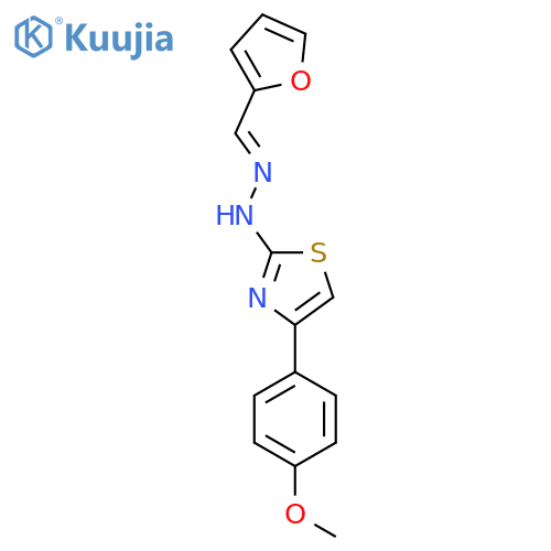2-(E)-2-(furan-2-yl)methylidenehydrazin-1-yl-4-(4-methoxyphenyl)-1,3-thiazole structure
