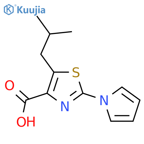 5-(2-Methylpropyl)-2-(1H-pyrrol-1-yl)-1,3-thiazole-4-carboxylic acid structure