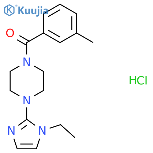 1-(1-ethyl-1H-imidazol-2-yl)-4-(3-methylbenzoyl)piperazine hydrochloride structure