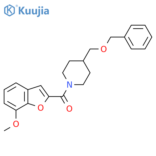 4-(benzyloxy)methyl-1-(7-methoxy-1-benzofuran-2-carbonyl)piperidine structure