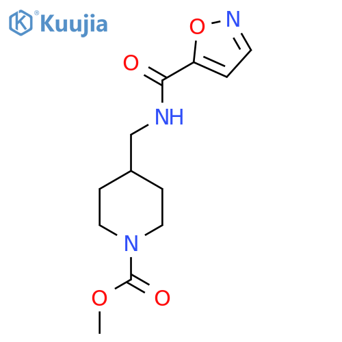 methyl 4-{(1,2-oxazol-5-yl)formamidomethyl}piperidine-1-carboxylate structure