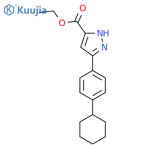 Ethyl 5-(4-cyclohexylphenyl)-1H-pyrazole-3-carboxylate structure