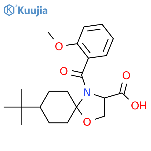 8-Tert-Butyl-4-(2-methoxybenzoyl)-1-oxa-4-azaspiro[4.5]decane-3-carboxylic acid structure