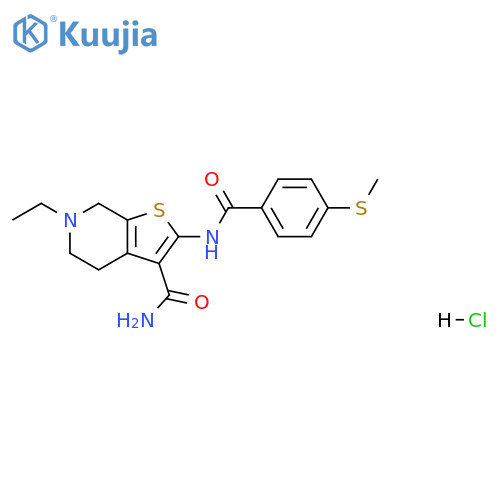 6-ethyl-2-4-(methylsulfanyl)benzamido-4H,5H,6H,7H-thieno2,3-cpyridine-3-carboxamide hydrochloride structure