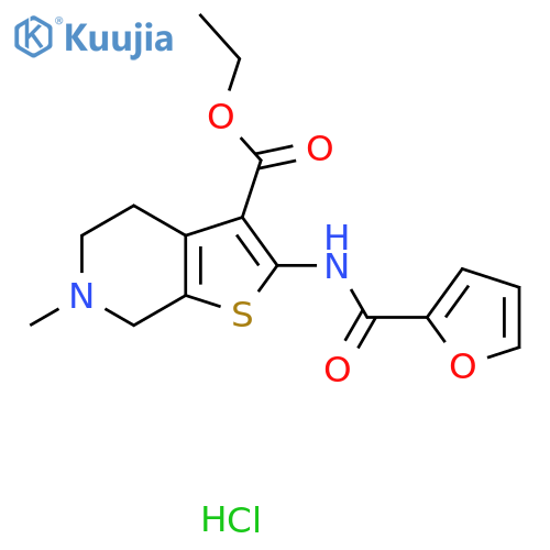 ethyl 2-(furan-2-amido)-6-methyl-4H,5H,6H,7H-thieno2,3-cpyridine-3-carboxylate hydrochloride structure