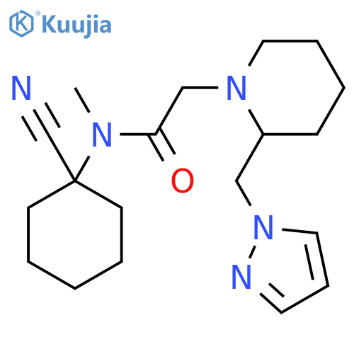 N-(1-cyanocyclohexyl)-N-methyl-2-{2-[(1H-pyrazol-1-yl)methyl]piperidin-1-yl}acetamide structure