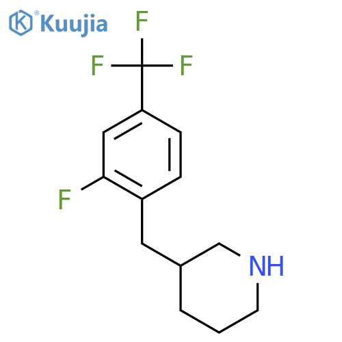 3-{2-fluoro-4-(trifluoromethyl)phenylmethyl}piperidine structure