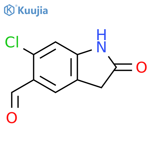 6-chloro-2-oxo-2,3-dihydro-1H-indole-5-carbaldehyde structure