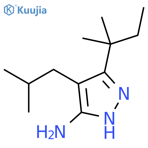 3-(2-methylbutan-2-yl)-4-(2-methylpropyl)-1H-pyrazol-5-amine structure