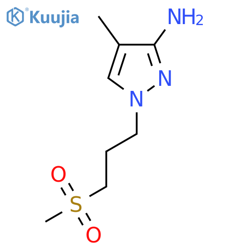 1-(3-methanesulfonylpropyl)-4-methyl-1H-pyrazol-3-amine structure