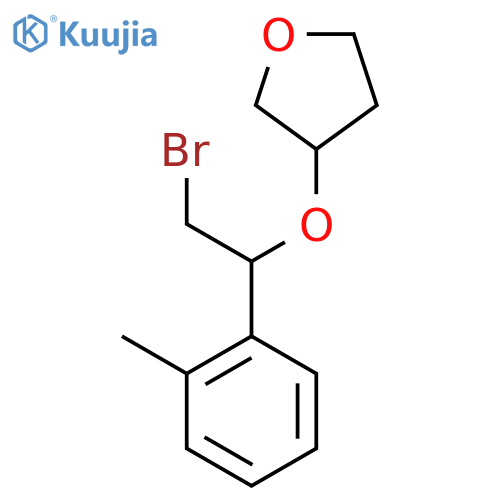 3-2-bromo-1-(2-methylphenyl)ethoxyoxolane structure