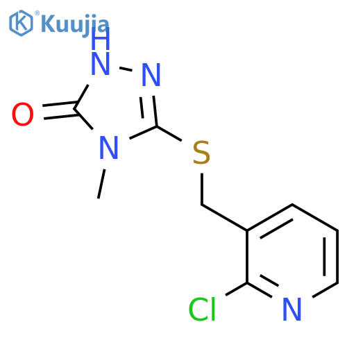3-[(2-chloropyridin-3-yl)methylsulfanyl]-4-methyl-1H-1,2,4-triazol-5-one structure