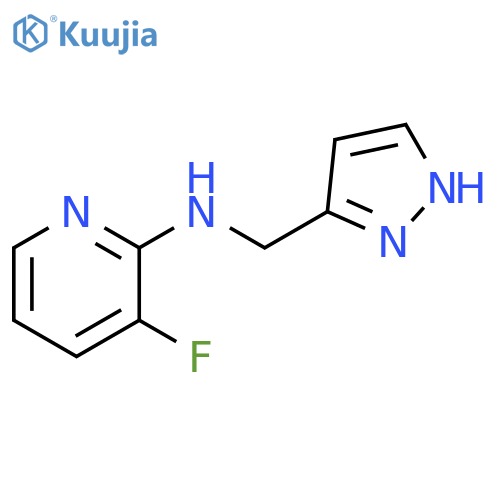 3-fluoro-N-[(1H-pyrazol-3-yl)methyl]pyridin-2-amine structure