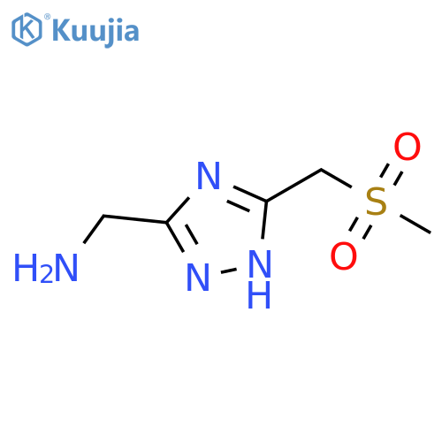 1H-1,2,4-Triazole-3-methanamine, 5-[(methylsulfonyl)methyl]- structure