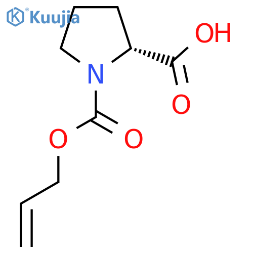 (2R)-1-(prop-2-en-1-yloxy)carbonylpyrrolidine-2-carboxylic acid structure