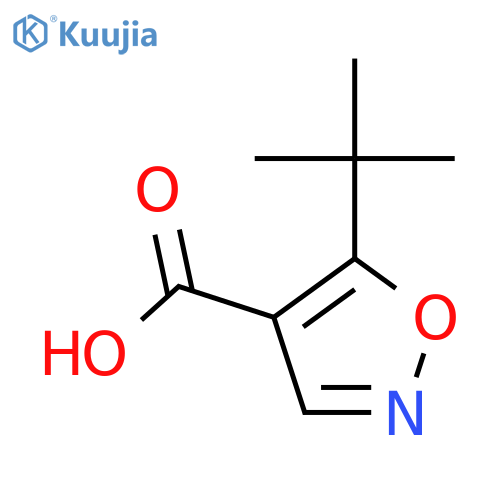 5-tert-butyl-1,2-oxazole-4-carboxylic acid structure