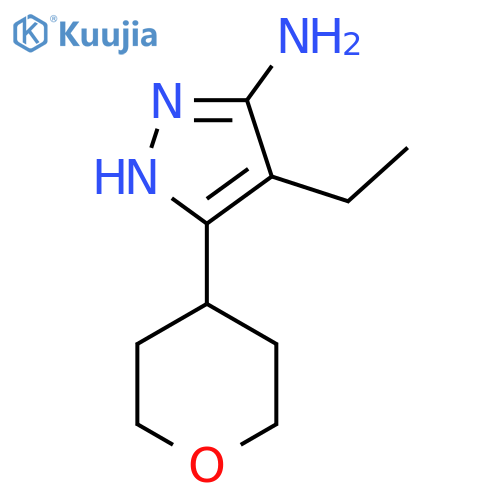 4-ethyl-3-(oxan-4-yl)-1H-pyrazol-5-amine structure