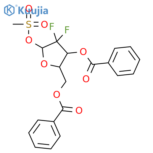 2-Deoxy-2,2-difluoro-3,5-dibenzoate-1-methanesulfonate α-D-erythro-Pentofuranose structure