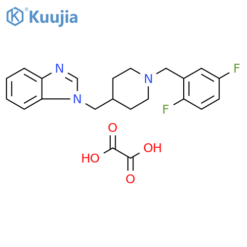 1-({1-(2,5-difluorophenyl)methylpiperidin-4-yl}methyl)-1H-1,3-benzodiazole; oxalic acid structure