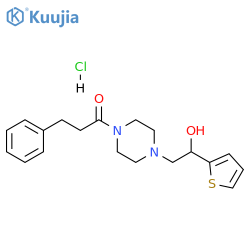 1-{4-2-hydroxy-2-(thiophen-2-yl)ethylpiperazin-1-yl}-3-phenylpropan-1-one hydrochloride structure