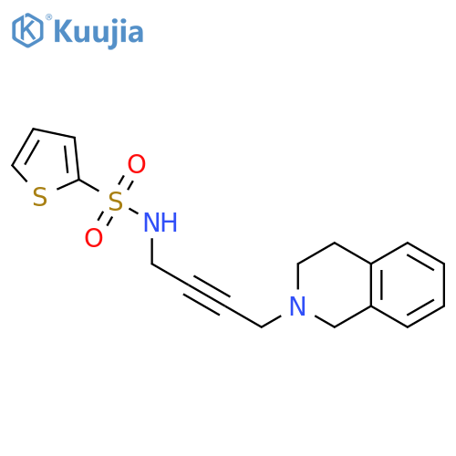 N-4-(1,2,3,4-tetrahydroisoquinolin-2-yl)but-2-yn-1-ylthiophene-2-sulfonamide structure
