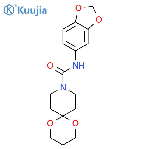 N-(2H-1,3-benzodioxol-5-yl)-1,5-dioxa-9-azaspiro5.5undecane-9-carboxamide structure