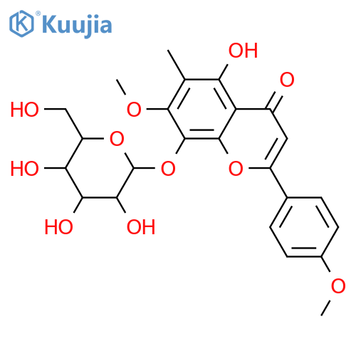 4',5,7,8-Tetrahydroxy-6-methylflavone; 4',7-Di-Me ether, 8-O-β-D-glucopyranoside structure