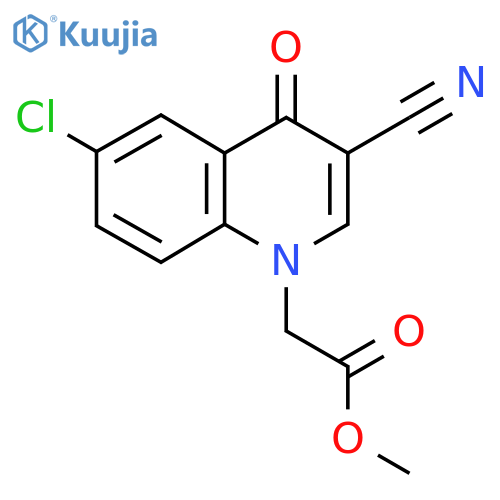 Methyl 2-(6-chloro-3-cyano-4-oxoquinolin-1(4H)-yl)acetate structure