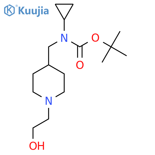 Cyclopropyl-[1-(2-hydroxy-ethyl)-piperidin-4-ylmethyl]-carbamic acid tert-butyl ester structure