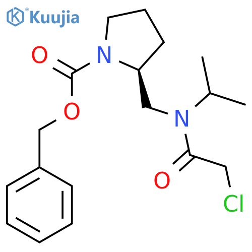 (S)-2-{[(2-Chloro-acetyl)-isopropyl-amino]-methyl}-pyrrolidine-1-carboxylic acid benzyl ester structure