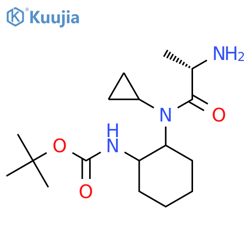 {2-[((S)-2-Amino-propionyl)-cyclopropyl-amino]-cyclohexyl}-carbamic acid tert-butyl ester structure