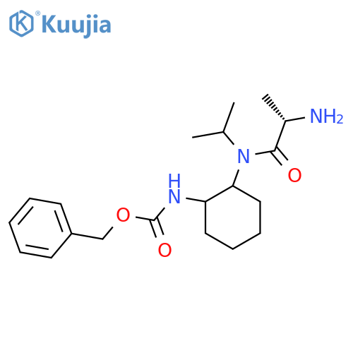 {2-[((S)-2-Amino-propionyl)-isopropyl-amino]-cyclohexyl}-carbamic acid benzyl ester structure