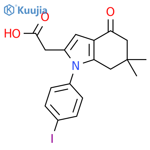 [1-(4-Iodo-phenyl)-6,6-dimethyl-4-oxo-4,5,6,7-tetrahydro-1H-indol-2-yl]-acetic acid structure