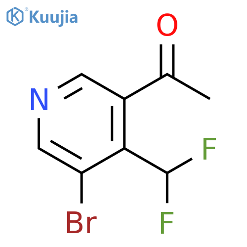 1-5-bromo-4-(difluoromethyl)pyridin-3-ylethan-1-one structure