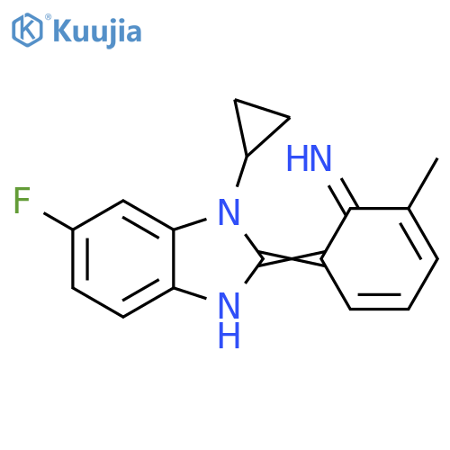 2,4-Cyclohexadien-1-imine,6-(1-cyclopropyl-6-fluoro-1,3-dihydro-2H-benzimidazol-2-ylidene)-2-methyl structure