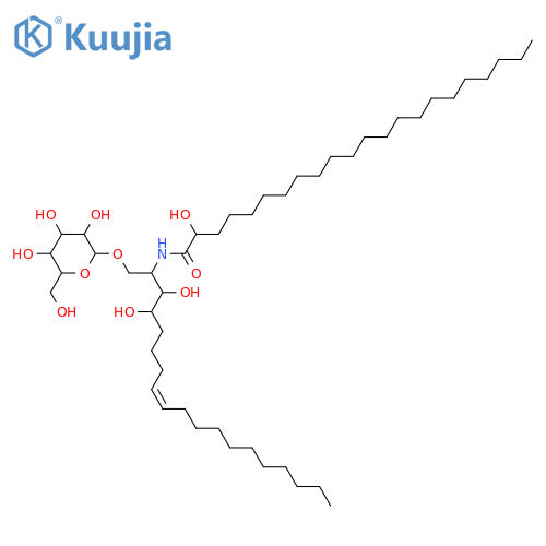 2-Amino-8-nonadecene-1,3,4-triol; (2S,3S,4R,8E)-form, N-(2R-Hydroxydocosanoyl), 1-O-β-D-glucopyranoside structure