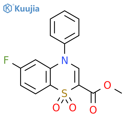 methyl 6-fluoro-1,1-dioxo-4-phenyl-4H-1lambda6,4-benzothiazine-2-carboxylate structure