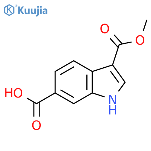 3-(Methoxycarbonyl)-1H-indole-6-carboxylic acid structure