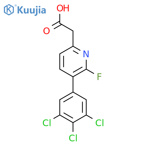 2-Fluoro-3-(3,4,5-trichlorophenyl)pyridine-6-acetic acid structure