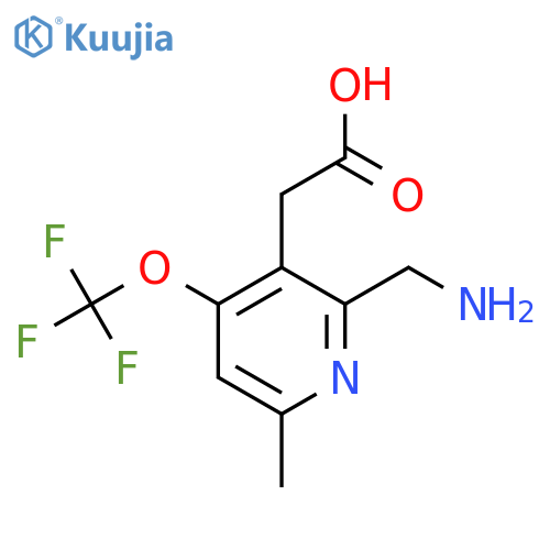 2-(Aminomethyl)-6-methyl-4-(trifluoromethoxy)pyridine-3-acetic acid structure
